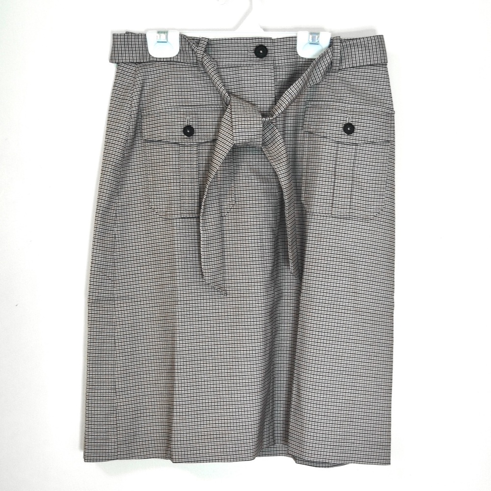 Calvin Klein Glen Plaid Belted Skirt